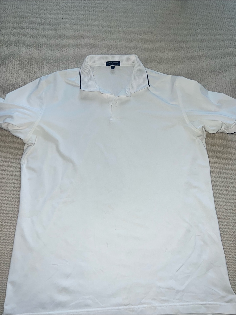 Peter Millar White Polo with Navy Trim